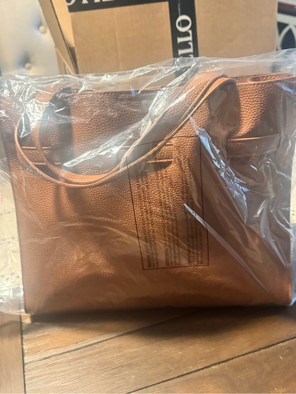 Ello Everyday Textured Tote Bag in Brown - Picture 2 of 4
